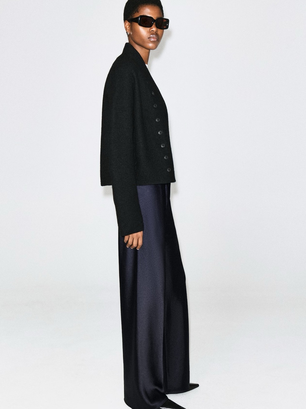 NWT (size 10P) COS SATIN WIDE-LEG PANTS - Picture 4 of 8